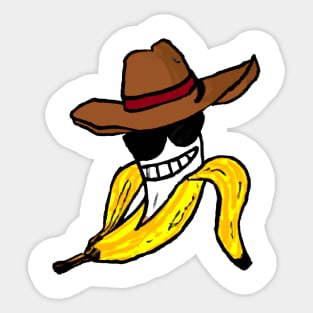 crooked banana with a sinister smile Sticker